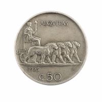 Königreich Italien 50 Centesimi 1925 Aequitas Sammlermünze