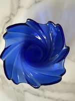 Deko Glas Schale, blau, Vintage, Schweiz!