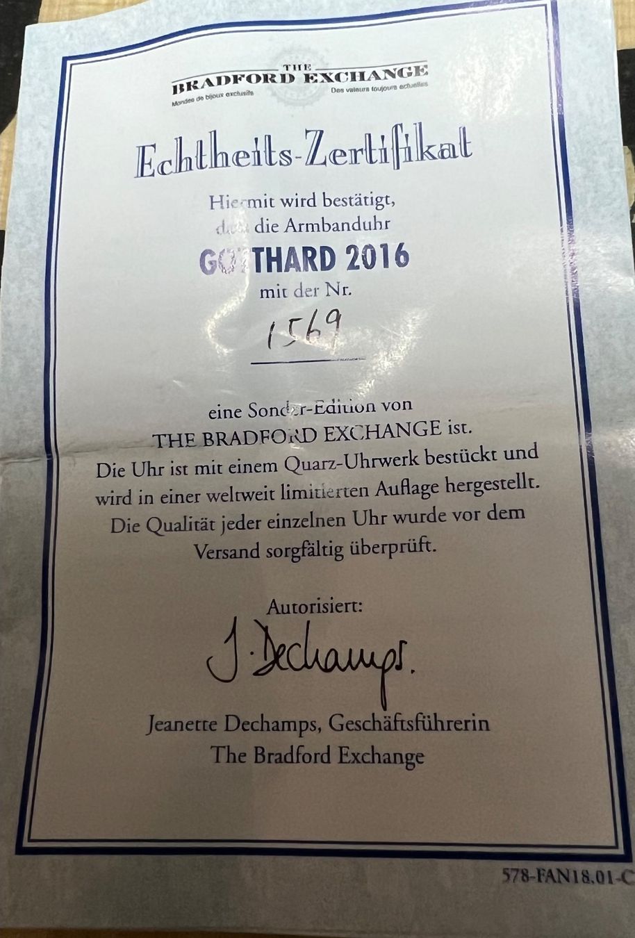 Uhren: Gotthard 2016 Armbanduhr – Neu und originalverpackt aus Kaiseraugst von Petitemacha 1