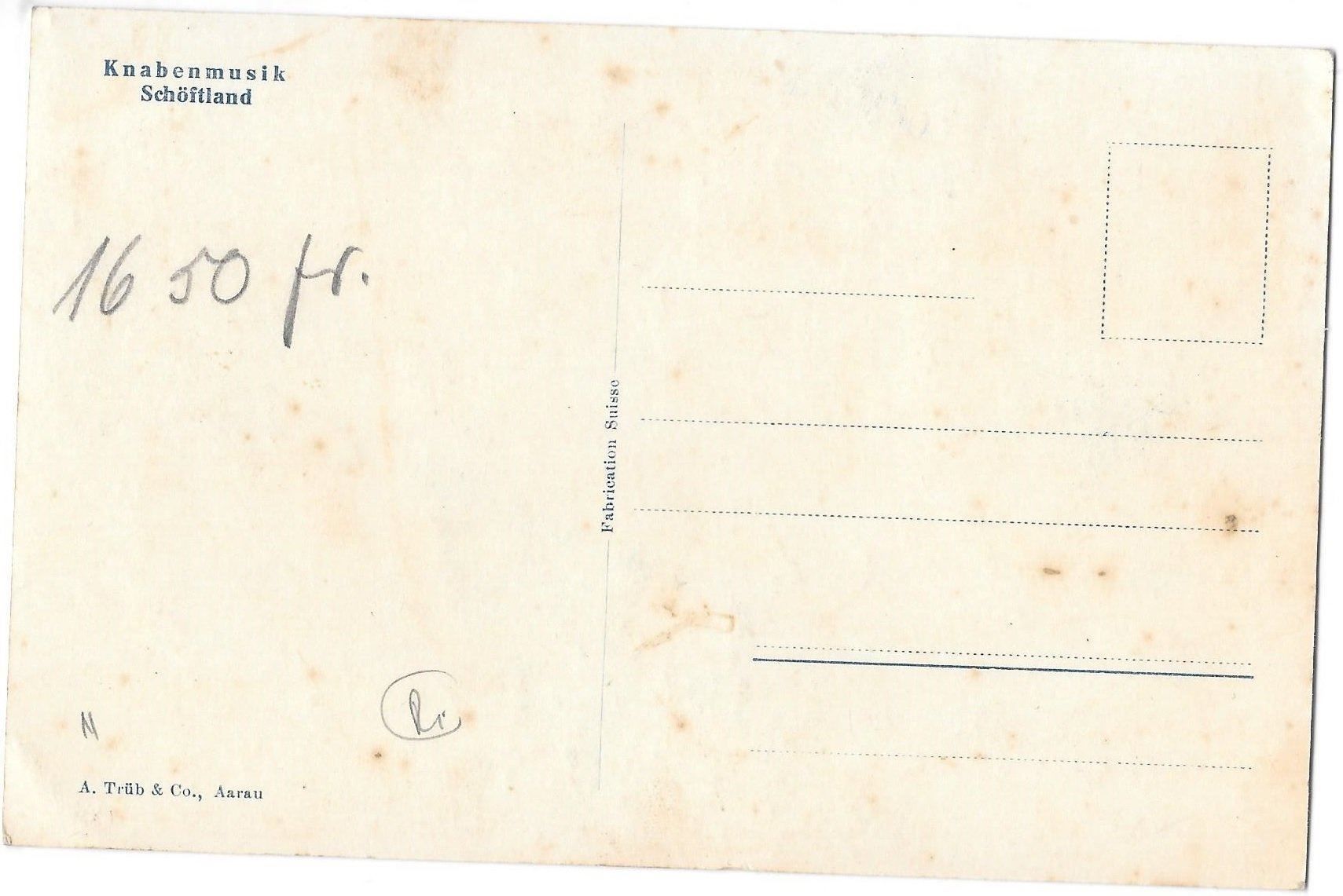 Cartoline postali: Schöftland Knabenmusik – Usato da Olten venduto da clotaldi 1