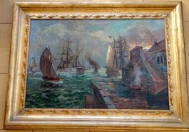 Maritimes Ölgemälde, Gerolamo Varese (1860-1935)
