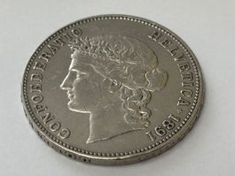 5 CHF 1891 Helvetia Fünfliber/Silber Münze Franken