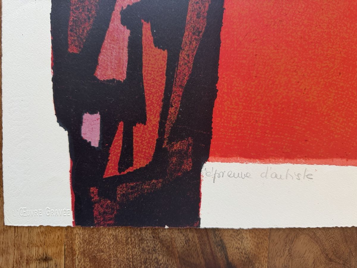 Grafica & Litografie: Gustave Singier Lithographie "Château-feu" 1959 – Usato da Zürich venduto da cENS0R 3