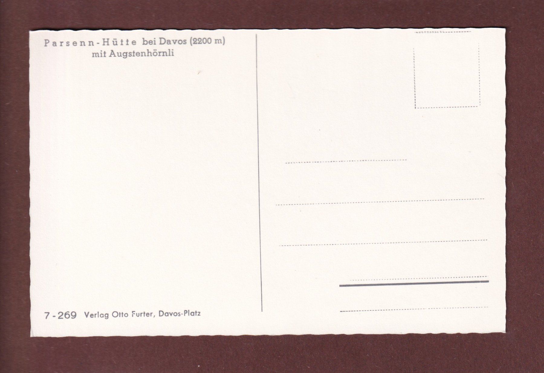 Cartoline postali: DAVOS - Parsenn-Hütte - Augstenhörnli – Usato da Pully venduto da nicecards 1