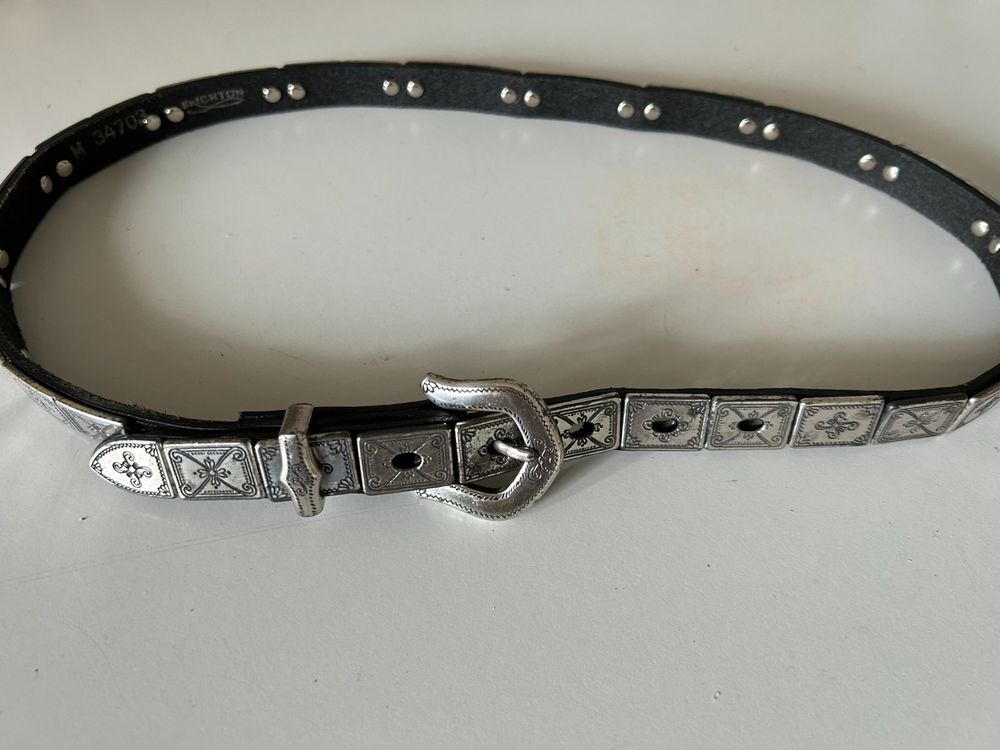 Ceinture style cowboy cuir et plaques métalliques, T/M cm 80 Kaufen