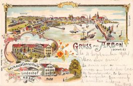 uralte LITHO Ansichtskarte ARBON 5.9.1902 - sehr schön
