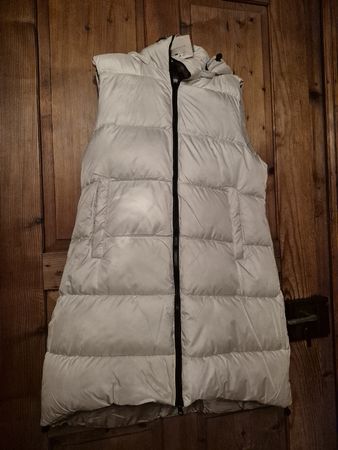 Wende Weste / Gilet lang mit Kapuze creme/beige Gr. L NEU
