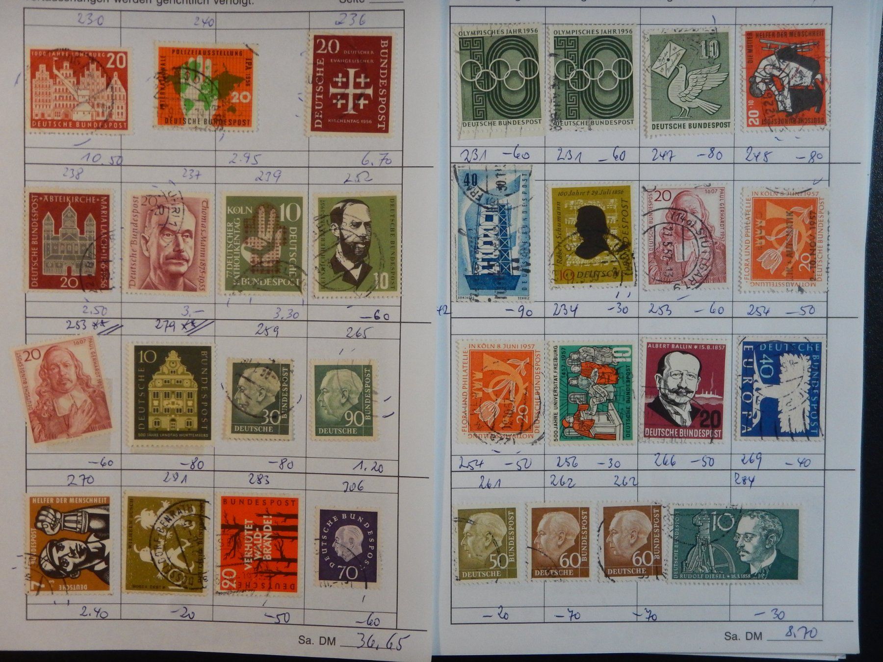 Tous les timbres: BRD Sammlung auf Blättern – D'occasion à Zürich par Muehlekauf 1