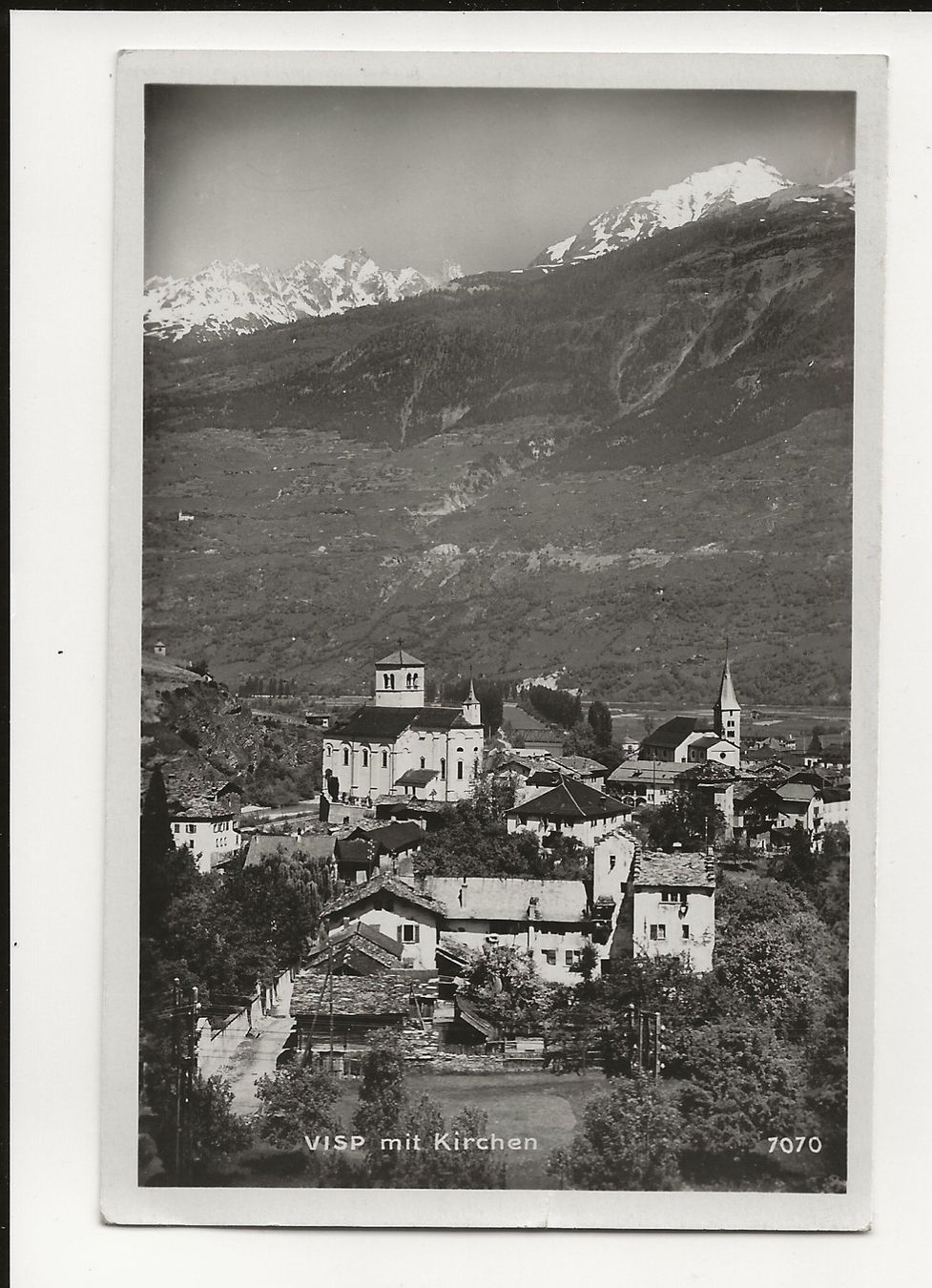 Cartoline postali: AK 1933 Visp mit Kirchen – Usato da Greifensee venduto da 315WDO