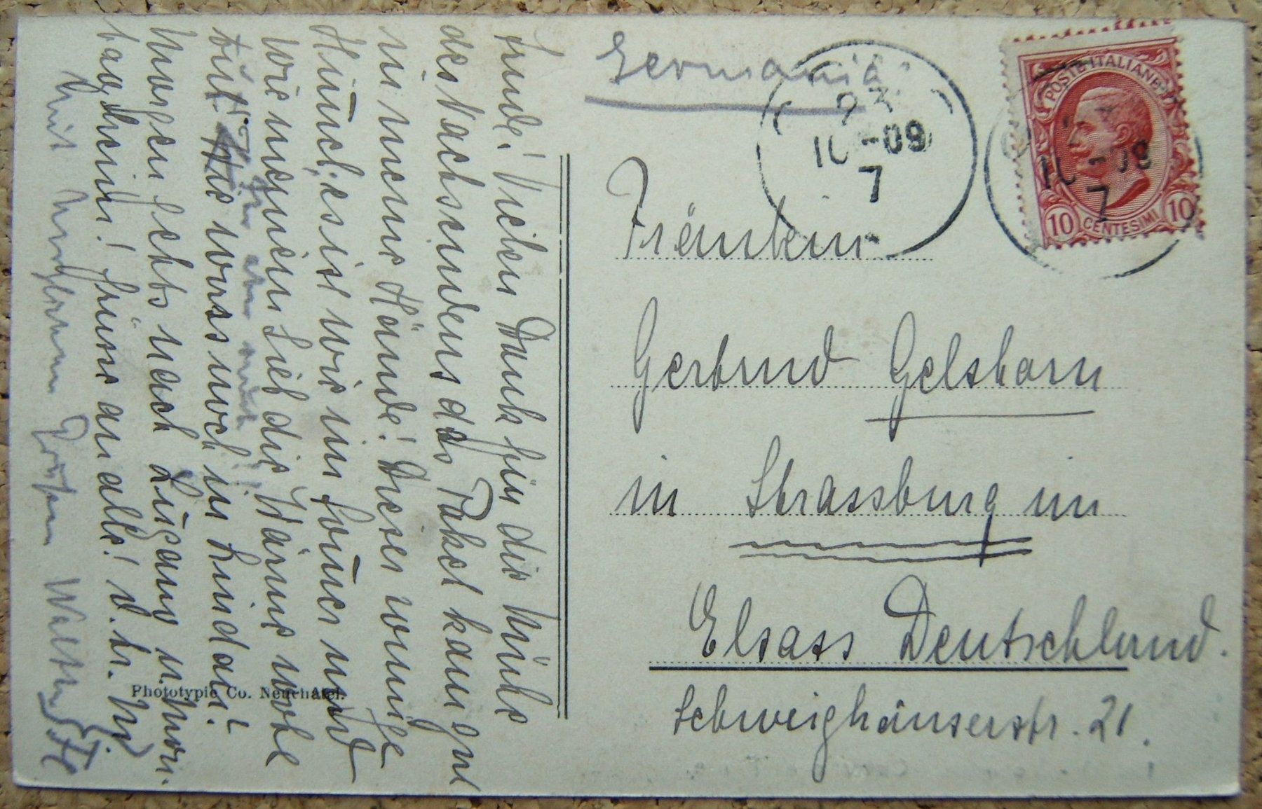 Cartoline postali: AK LOCARNO - CASTELLO DI FERO 1909 – Usato da Brunnen venduto da Nonne04 1