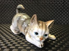 FIGURINE CHAT CHATON PORCELAINE CÉRAMIQUE