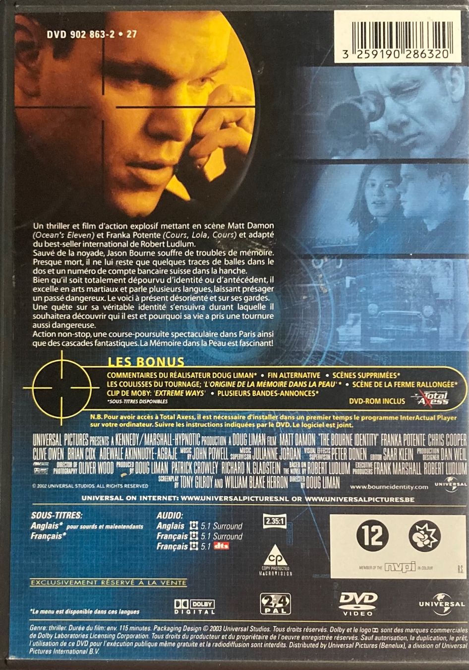Alle DVDs: LA MEMOIRE DANS LA PEAU – Gebraucht aus Poliez-Pittet von Newtown-Records 1
