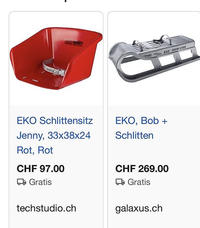 EKO Jenny Schlittenaufsatz für Kleinkinder (Neu (gemäss Beschreibung