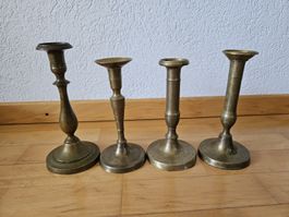 Kerzenständer Set, Vintage Messing, 4 Stück