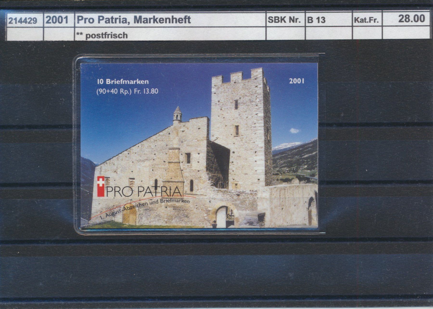 Alle Briefmarken: 2001 Pro Patria, Markenheftchen, ** postfrisch – Neu (gemäss Beschreibung) aus Winterthur von Zupogeru