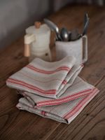 Küchenhandtuch mit roten Streifen 100% Leinen (50x70)