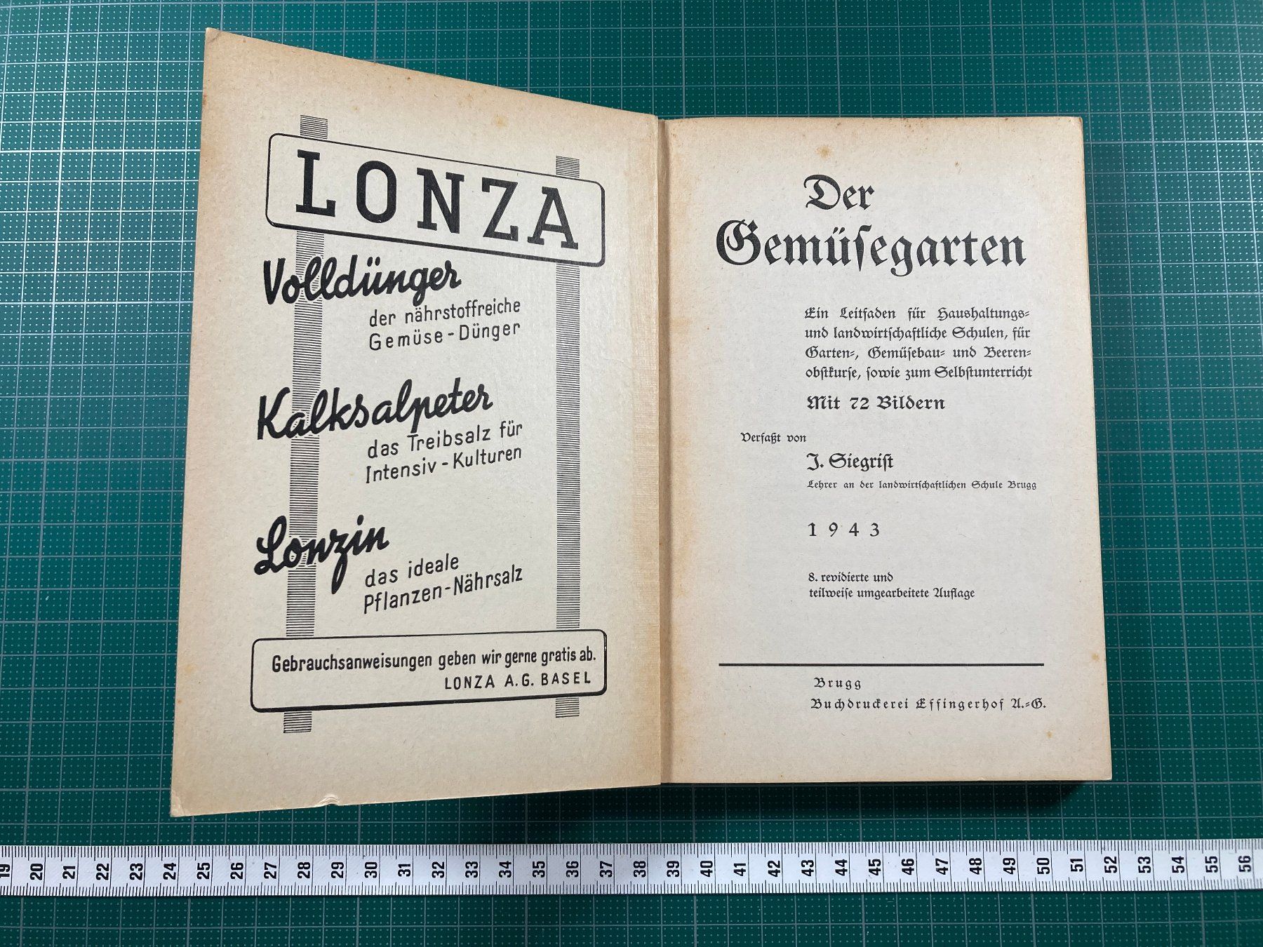 Bücher: J. Siegrist, Brugg: Der Gemüsegarten, 1943 – Gebraucht aus Lenzburg von fh1 2