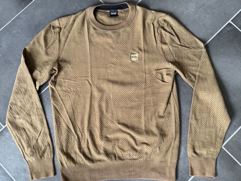 HUGO BOSS Herren Sweatshirt – Langarm Pullover Aus Baumwolle, Rundhals, Mit Gummiband-Logo