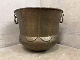 Brass pot 40cm vintage planter 🏆 Topf Messing Deko massiv