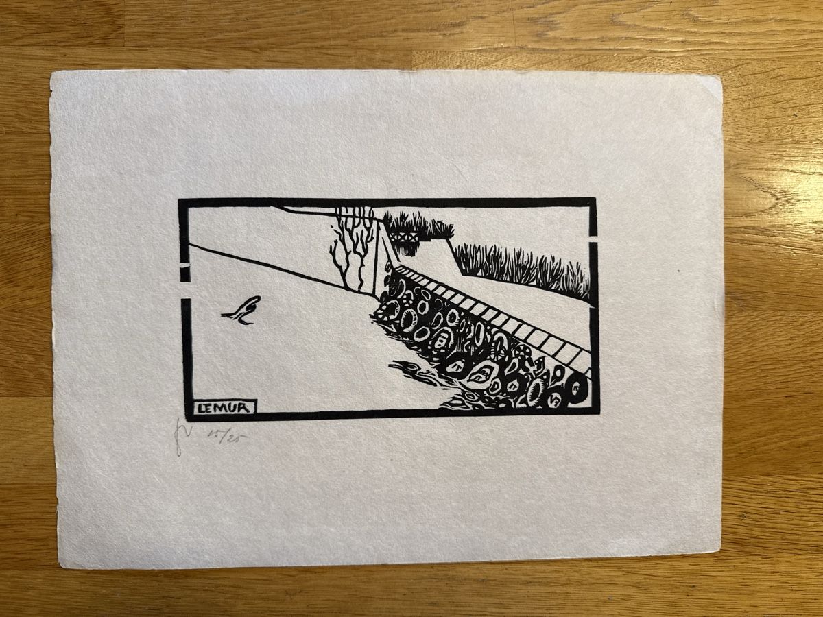 Xilografie: Félix Valloton For Ever 2025 Le mur gravure originale – Usato da Sergey venduto da sylviegut