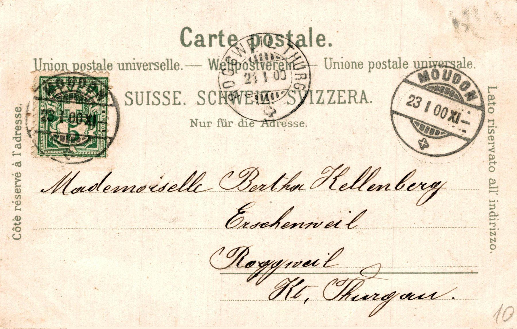 Cartoline postali: Souvenir de Lucens – Usato da Bronschhofen venduto da Astore 1