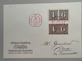 1943 100J.  Schw. Postmarken W12+13 + 258