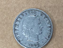 MONETA SVIZZERA 20 centesimi 1893 usata - circolata