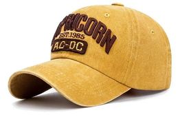 Gelbe Retro gewaschene Cap Capricorn