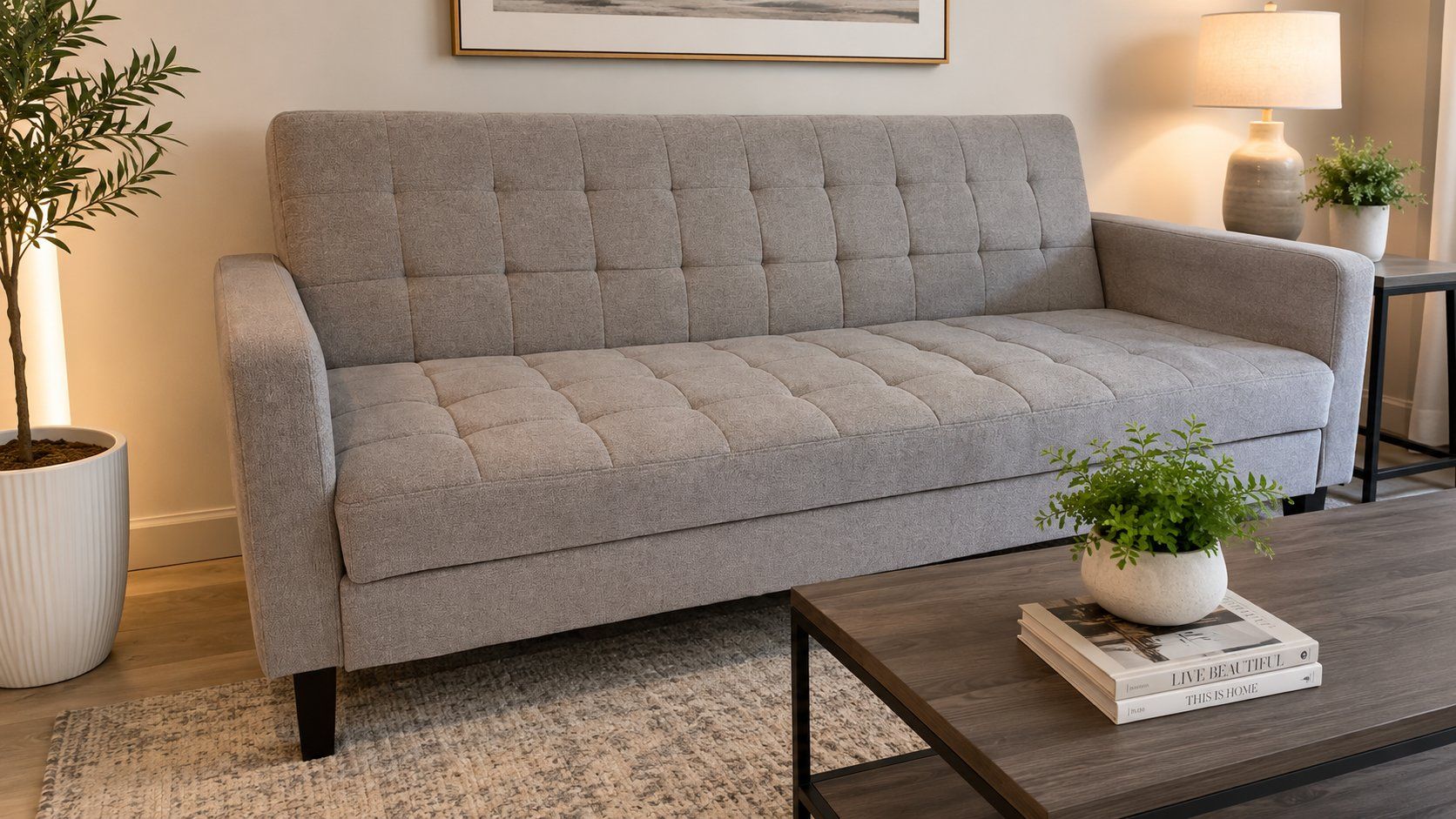Sofas: Schlafsofa 3-Sitzer Hellgrau, Top Zustand – Gebraucht aus Zürich von len_p2t6