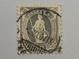 1907 Stehende Helvetia ZNr. 89A (Mi77C) 13 Zähne, gestempelt