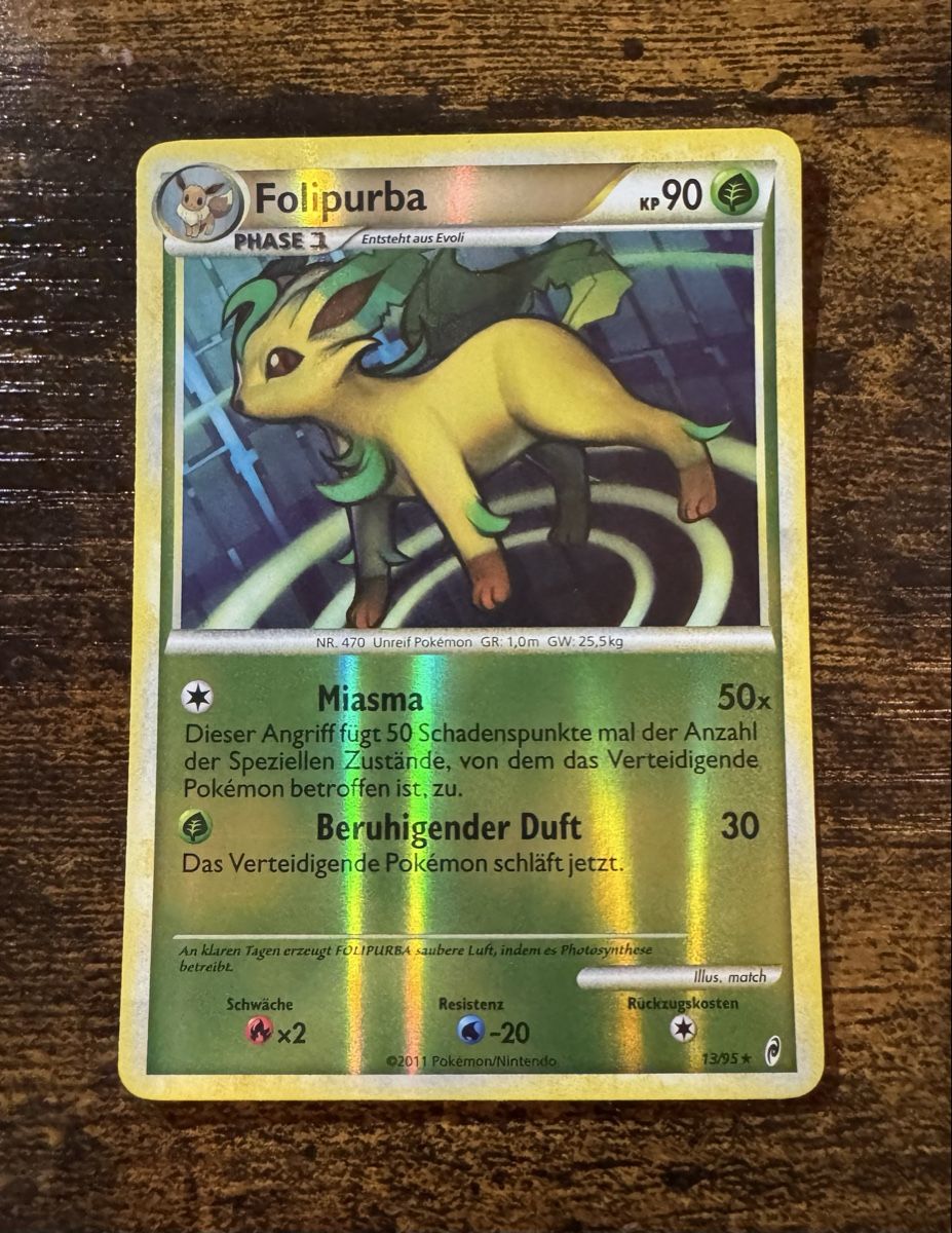 Pokémon Carte collezionabili: Folipurba Rare Reverse Holo 13 - DE – Usato da Zürich venduto da LJF