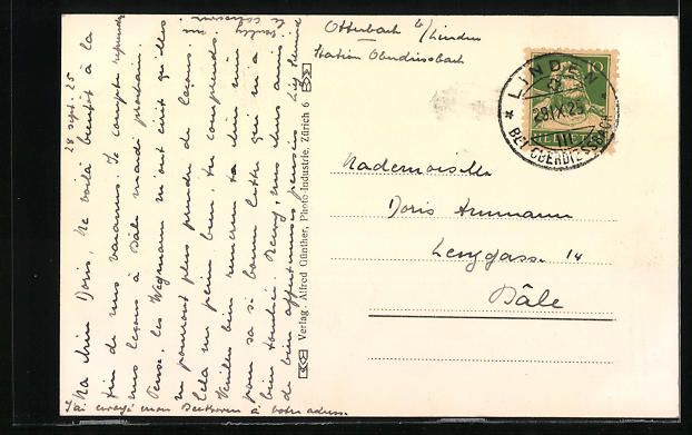 Cartoline postali: Linden /Bern, Ortsansicht aus der Vogels – Usato da Berlin venduto da bartko-reher 1