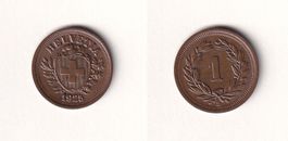 Schweiz 1 Rappen 1925 fast ungebraucht - seltener Jahrgang!