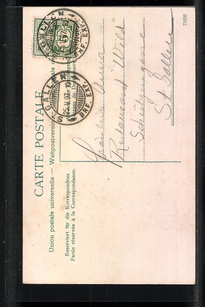Cartoline postali: AK St. Gallen, Scheffelstein, 1907 – Usato da Berlin venduto da bartko-reher 1