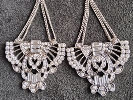 Vintage Elegante Art Déco Style Ohrringe mit Strass