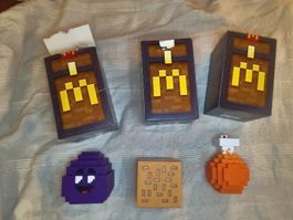 Lot de 3 figurines Minecraft McDonald's Mc Do avec cartons 