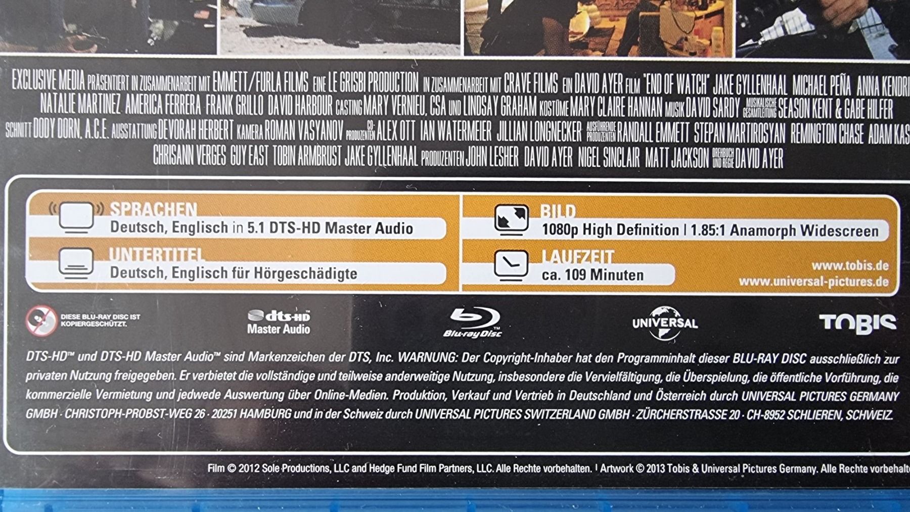 Alle DVDs: Blu Ray - End of Watch – Gebraucht aus Oetwil am See von fineli2 1