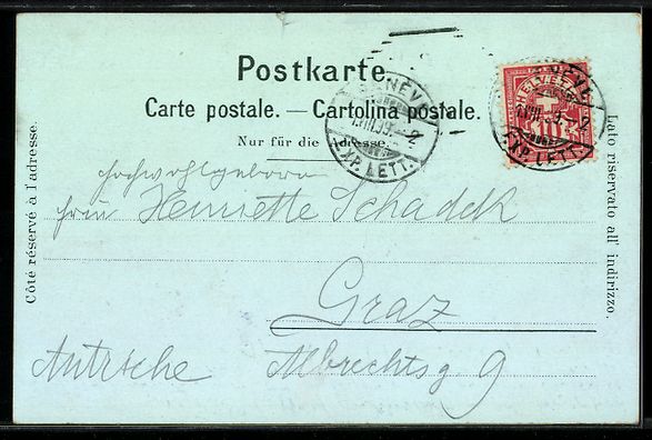 Cartoline postali: Litho Geneve, Strassenbahn überquert di – Usato da Berlin venduto da bartko-reher 1