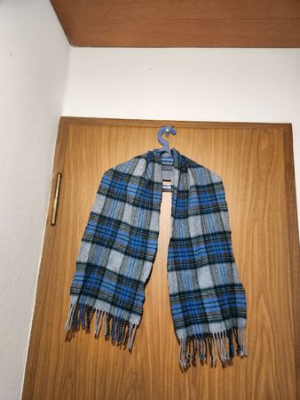 Écharpe tartan laine Scottish Experience bleu 