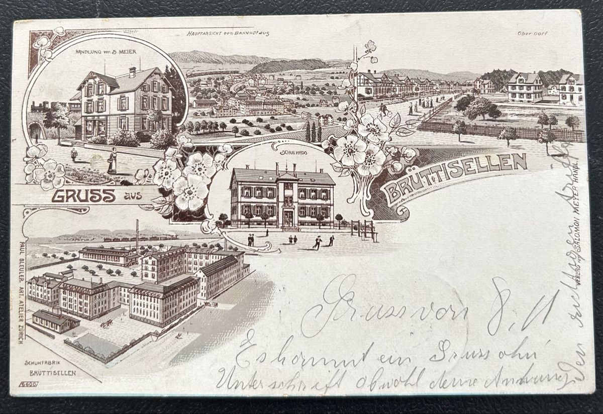 Ansichtskarten: Gruss aus Brüttisellen Litho  – Gebraucht aus Horw von Tellbub