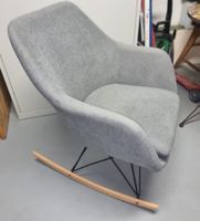 Schaukelstuhl Stoff grau guter Zustand