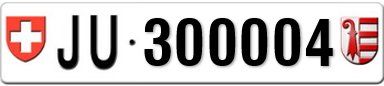 Schilder: Plaques auto JU-300004 – Neu und originalverpackt aus Delémont von OVJ