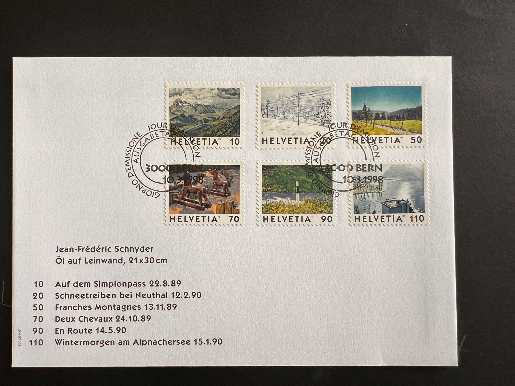 Tutti i francobolli: FDC Brief 1998   (P910) – Usato da Hinwil venduto da Sidi4
