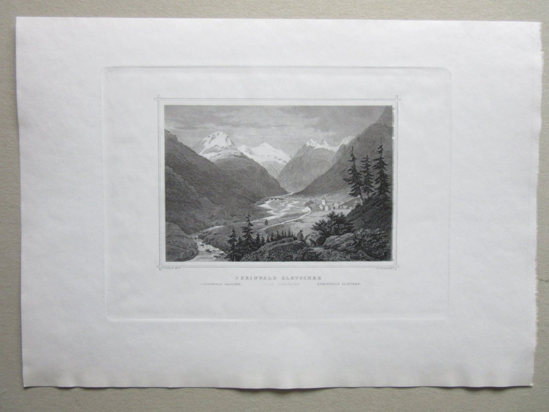 Incisioni: RHEINWALDGLETSCHER  STAHLSTICH – Usato da Gersau venduto da grafik-kunst 1