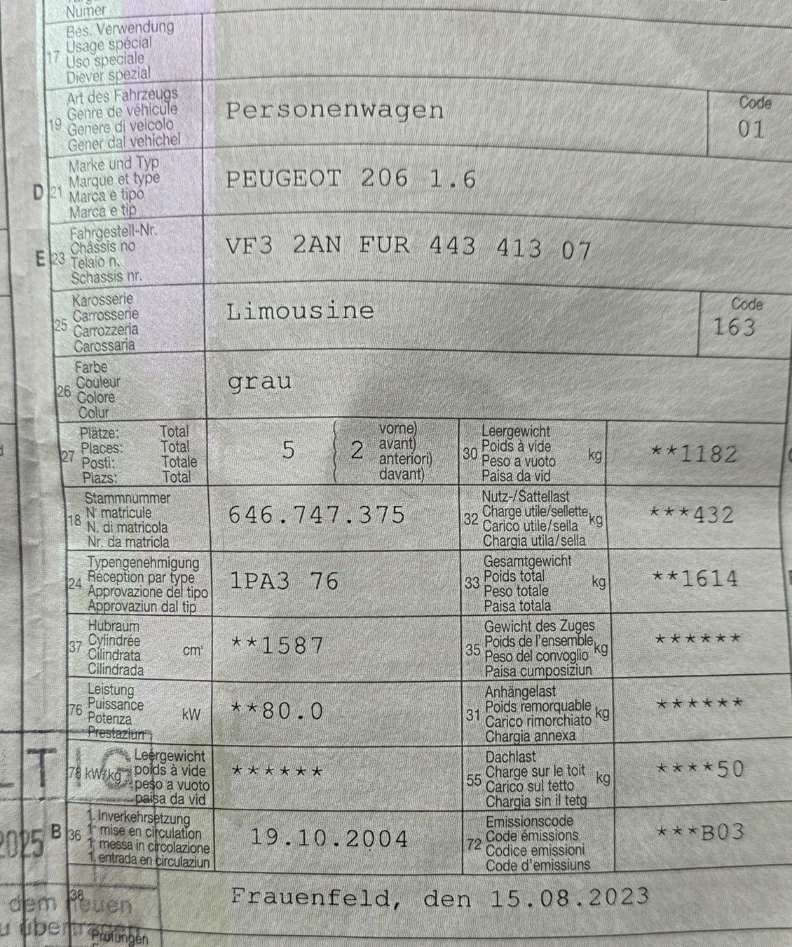 Peugeot Automobili: Peugeot 206 Automat – Usato da Arbon venduto da .Tropxe. 8