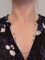schöne Barock Perle Halskette mit Kristall S925 Top Zustand
