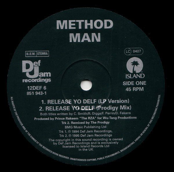 Vinyles: Method Man ‎– Release Yo' Delf – D'occasion à Genève par yoww123 3