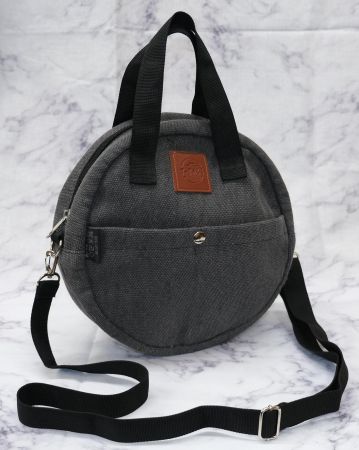 Runde Tasche als Handtasche oder Umhängetasche, aus Stoff
