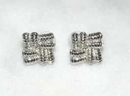 SCHÖNE OHR-STECKER VERSILBERT 15 GRAMM 2x2 CM NEU