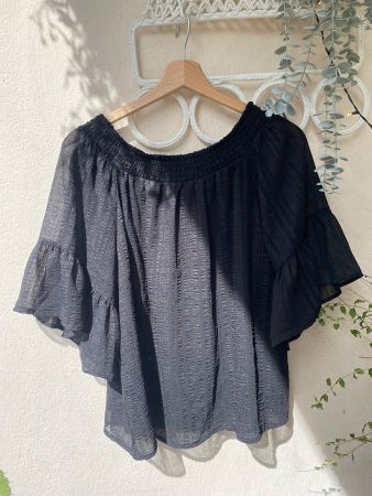 Top épaules dénudées femme noir taille M état neuf